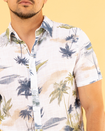 Chemise palmiers lin