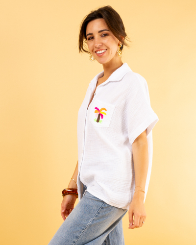 Chemise poches palmier