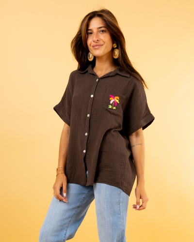Chemise poches palmier