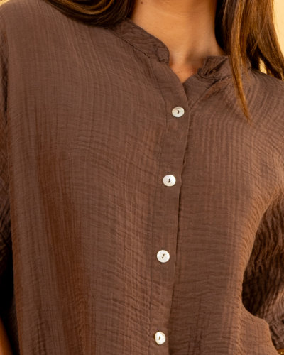 Blouse oversize boutons