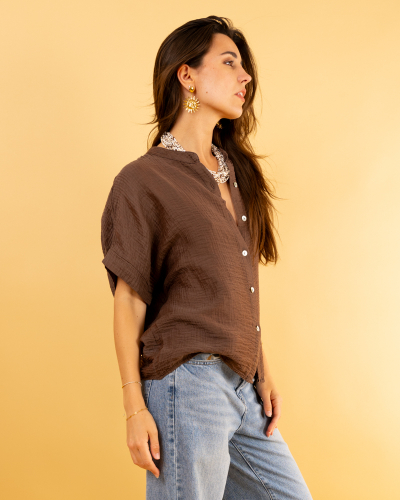 Blouse oversize boutons