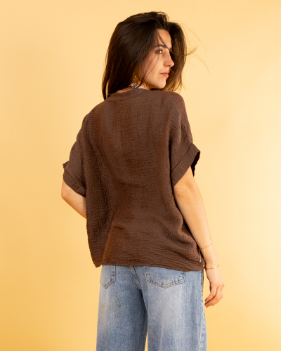 Blouse oversize boutons