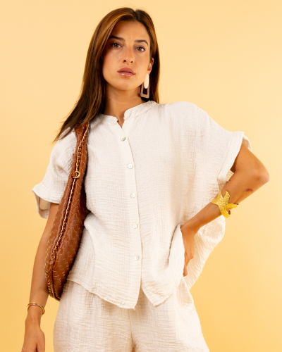 Blouse oversize boutons