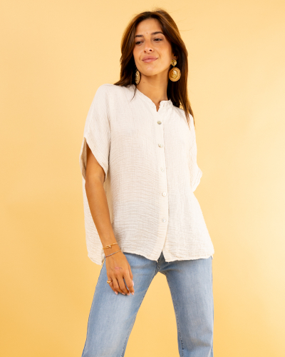 Blouse oversize boutons