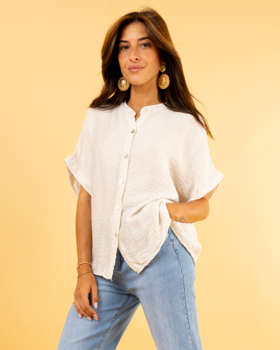 Blouse oversize boutons