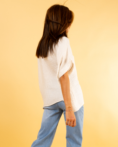 Blouse oversize boutons