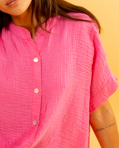 Blouse oversize boutons
