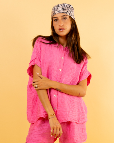 Blouse oversize boutons