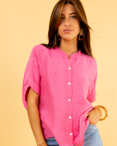 Blouse oversize boutons
