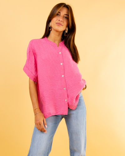 Blouse oversize boutons