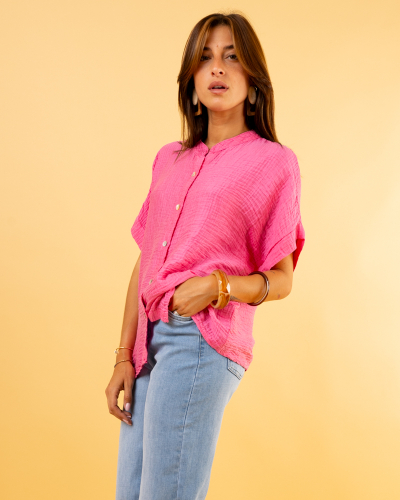 Blouse oversize boutons