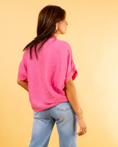 Blouse oversize boutons
