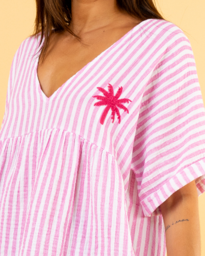 Blouse palmier rayée