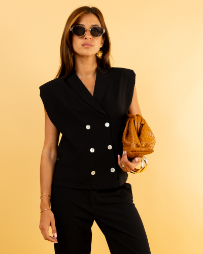 Gilet bouton epaulette 