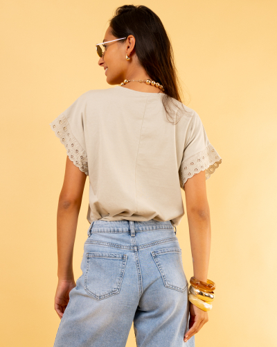 T-Shirt manches brodées