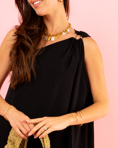 Robe asymétrique bijou