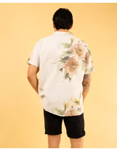 Chemise lin fleurs