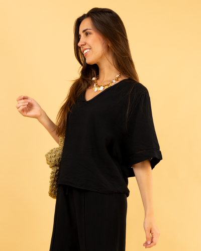 Blouse oversize ajourée