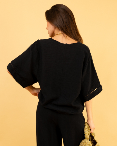 Blouse oversize ajourée
