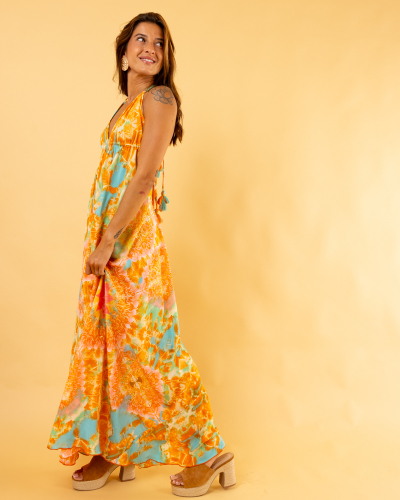 Robe imprimée dos nu