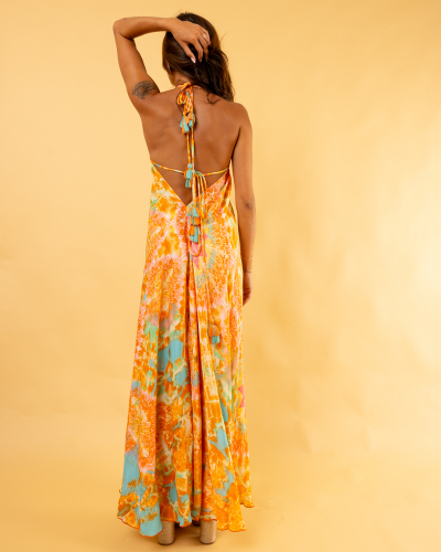 Robe imprimée dos nu