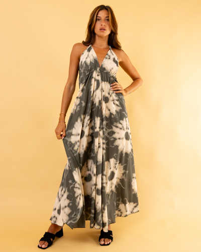 Robe imprimée dos nu