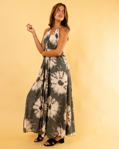 Robe imprimée dos nu
