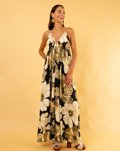 Robe imprimée dos nu