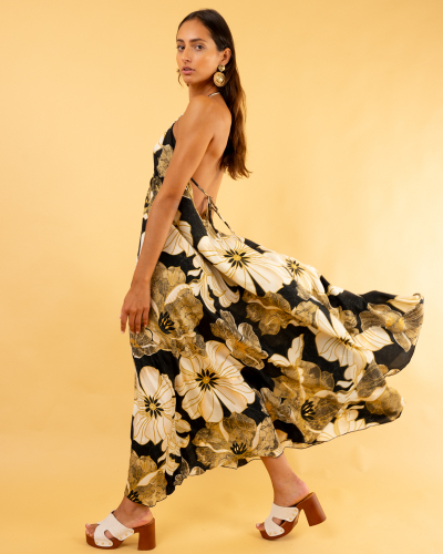 Robe imprimée dos nu