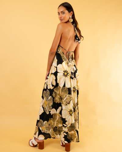 Robe imprimée dos nu