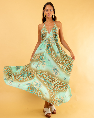 Robe imprimée dos nu