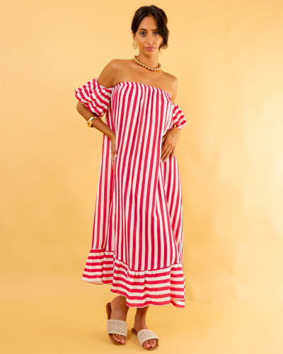 Robe bustier rayée
