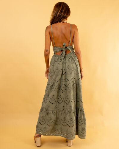 Robe longue brodée