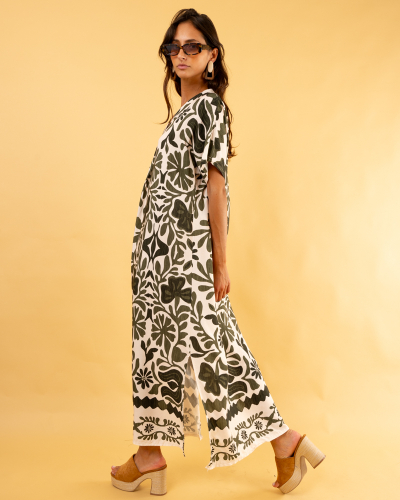Robe imprimée kaki