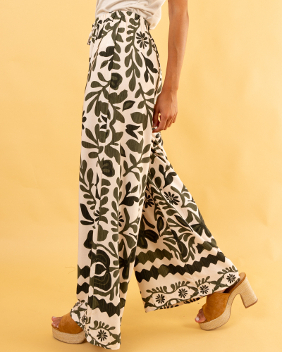 Pantalon imprimé kaki