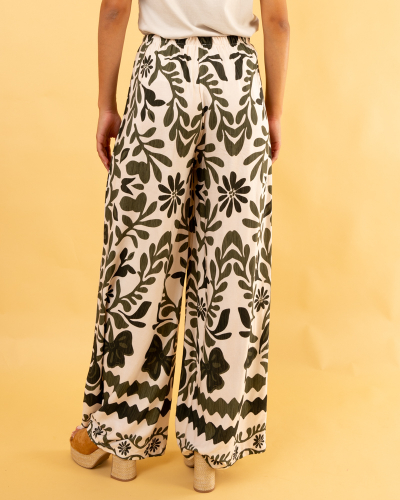 Pantalon imprimé kaki