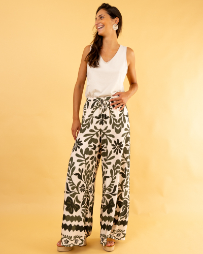 Pantalon imprimé kaki