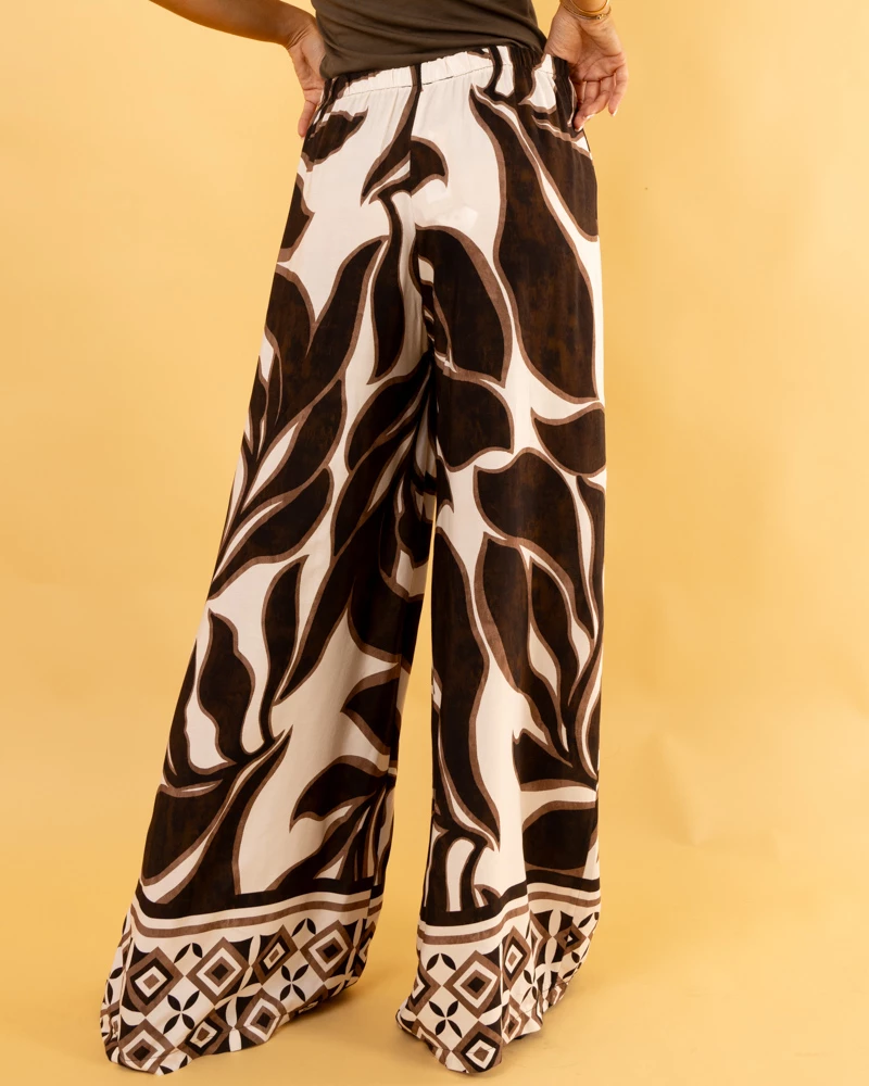 Pantalon Free People Movement Visionnaire – Imprimé Géo, Ivoire/marron, Taille XS