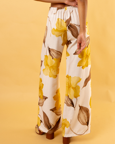 Pantalon imprimé jaune
