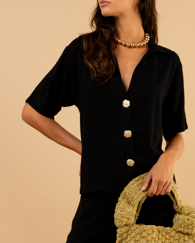 Chemise boutons dorés