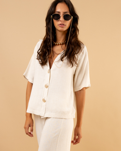 Chemise boutons dorés