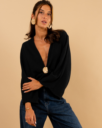 Top croisé broche
