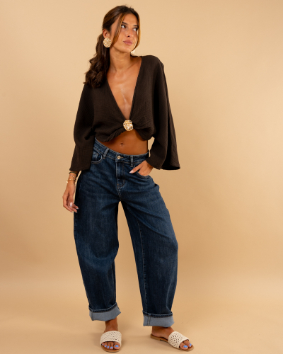Top croisé broche
