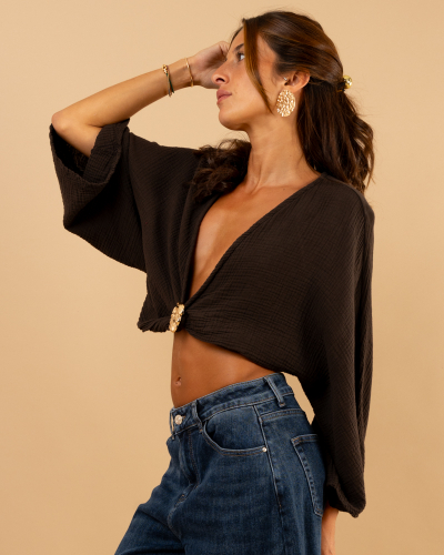 Top croisé broche