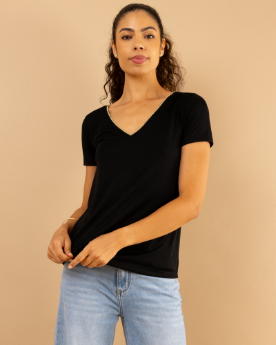 T-SHIRT COL LUREX