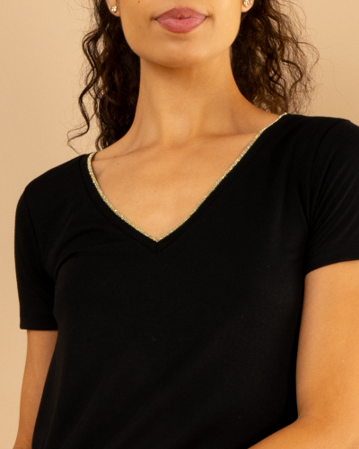 T-SHIRT COL LUREX