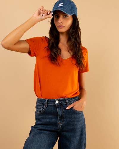 T-SHIRT COL LUREX