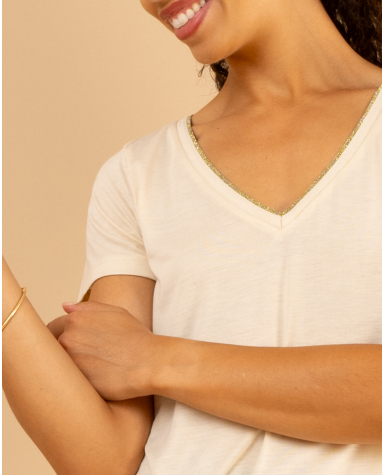 T-SHIRT COL LUREX