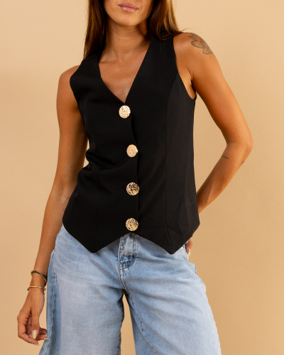 Gilet boutons dorés