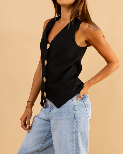 Gilet boutons dorés